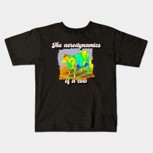 The Aerodynamics of a Cow - Random Funny Abstract Meme with Retro Font Design Kids T-Shirt